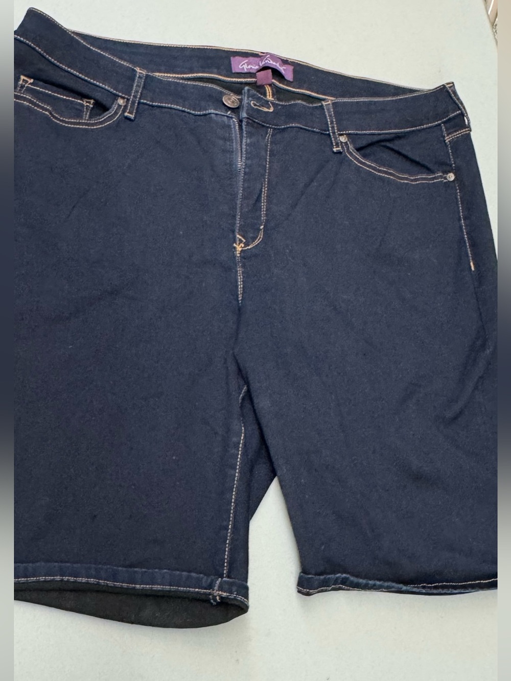 Gloria Vanderbilt Plus size Navy Blue Jean Bermuda Shorts size 22 W